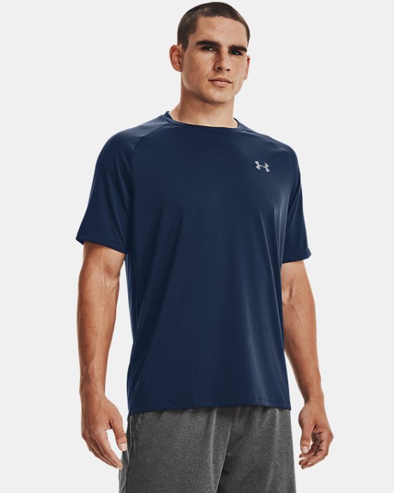Men's UA Tech™ 2.0 Short Sleeve in Blue image number 0